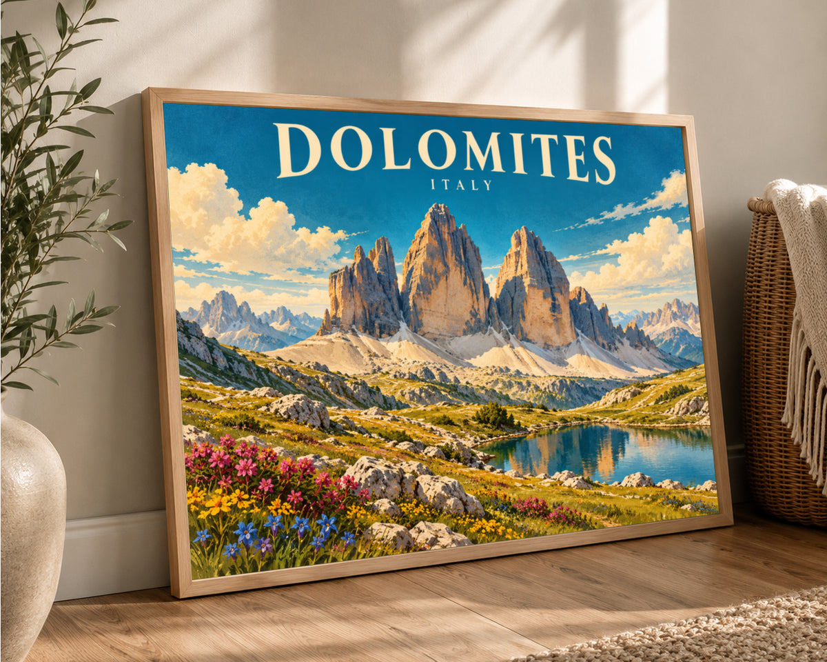 Dolomites Italy – Alpine Landscape Travel Art Print