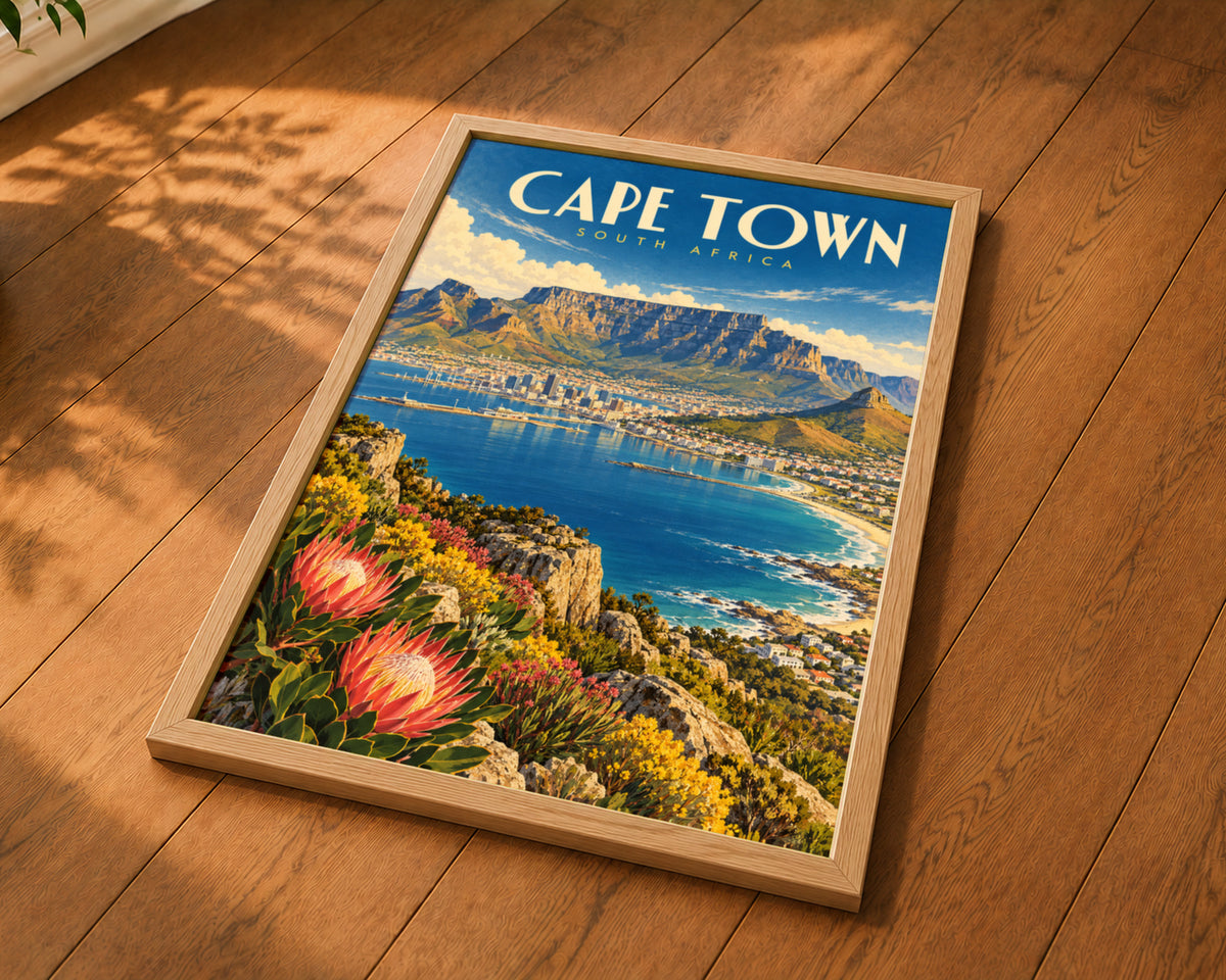 Cape Town South Africa – Vintage Travel Poster Art Print