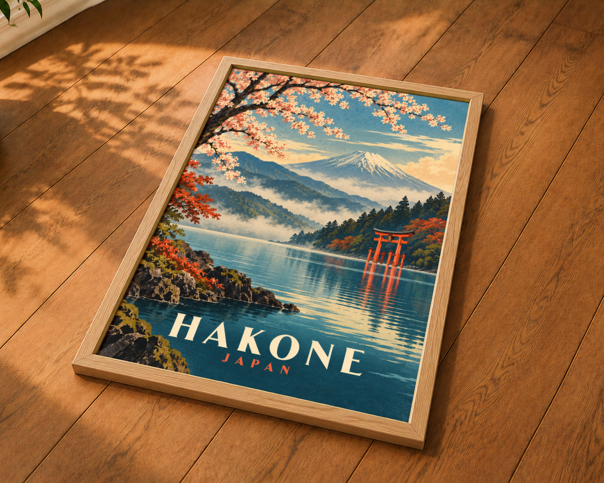 Hakone Japan – Mount Fuji Cherry Blossom Travel Poster