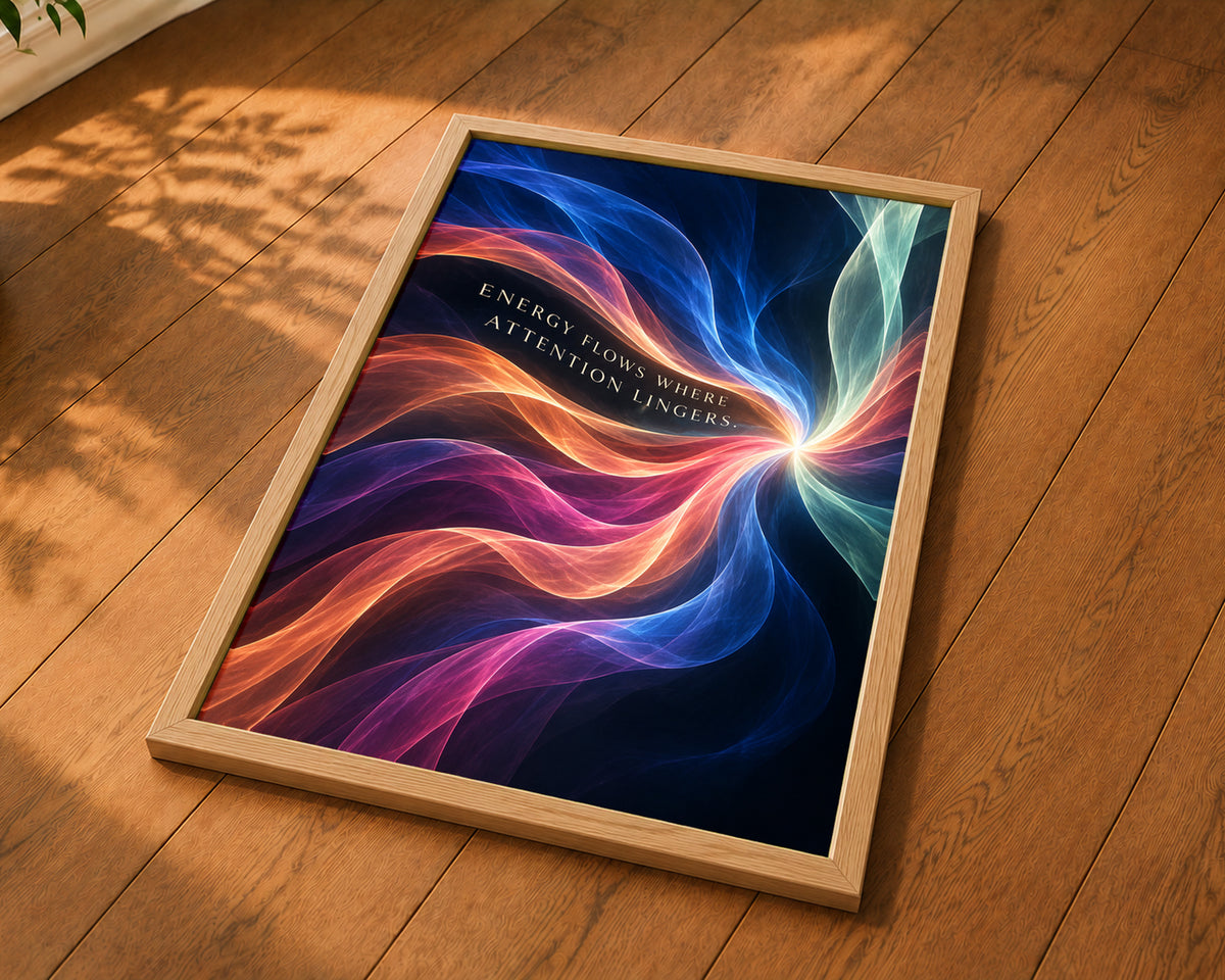 Energy Flows – Abstract Mindfulness Quote Art Print
