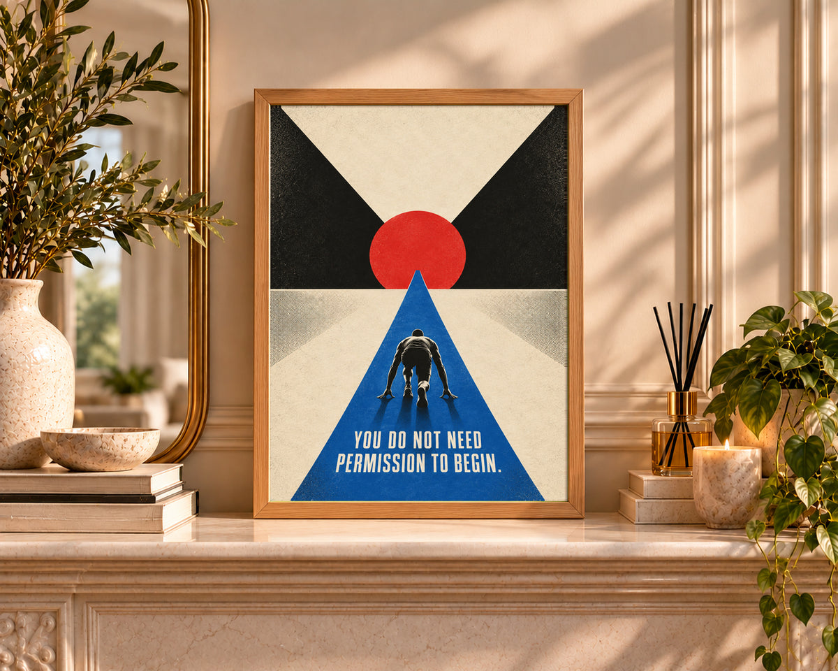 Start Without Permission – Motivational Running Poster