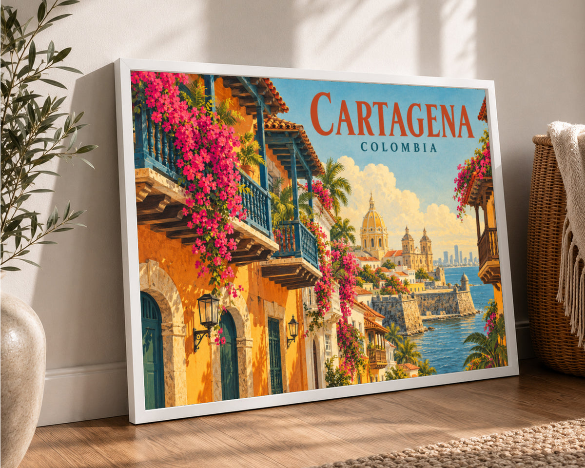 Cartagena Waterfront – Colonial Coastal Travel Poster