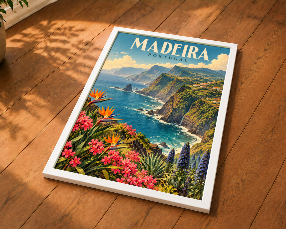 Madeira Coast Poster – Vintage Travel Landscape Wall Art
