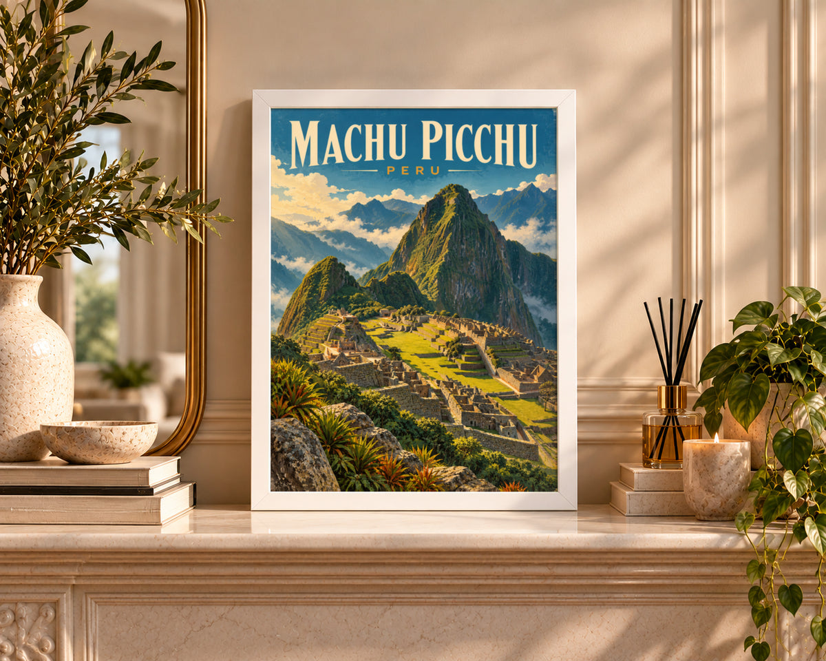 Machu Picchu Peru – Vintage Travel Poster Art Print