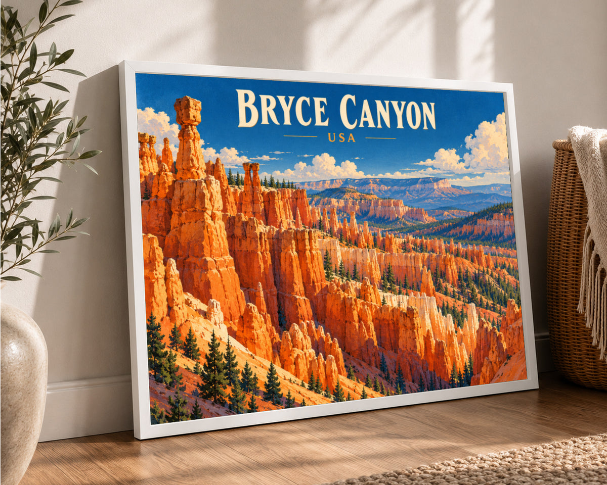 Bryce Canyon USA – Retro Travel Poster Art Print