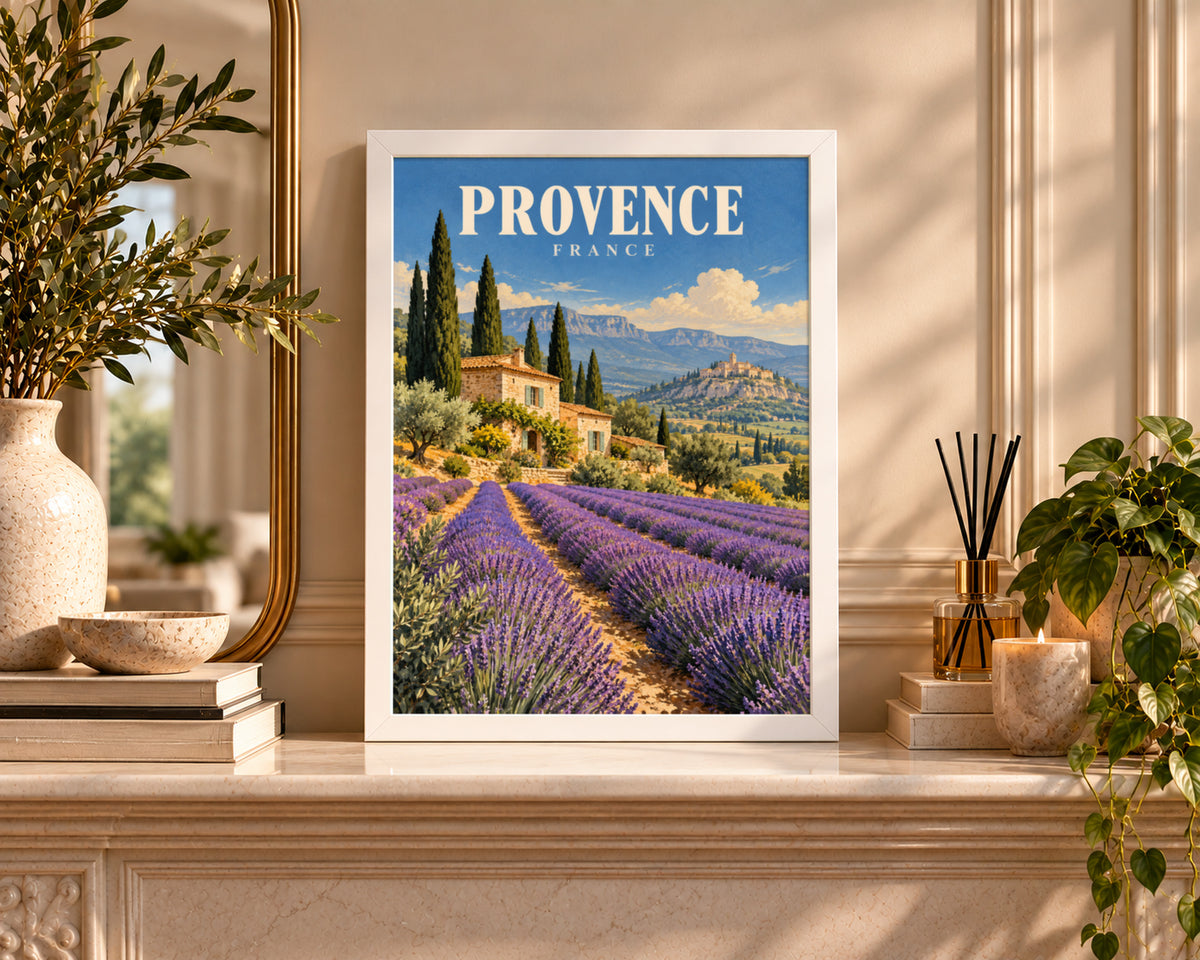 Provence Lavender Fields – Vintage Travel Poster Wall Art