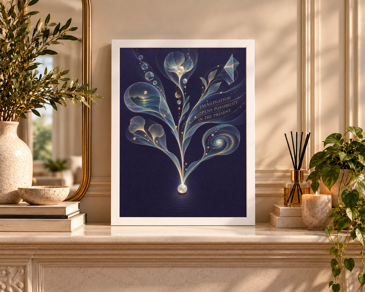 Imagination Opens Possibility – Celestial Floral Art Print