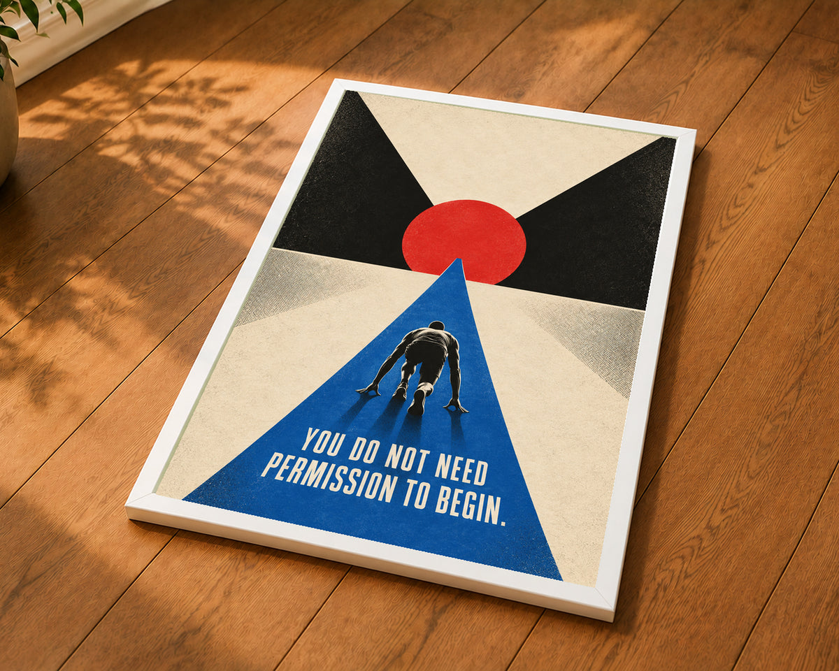Start Without Permission – Motivational Running Poster