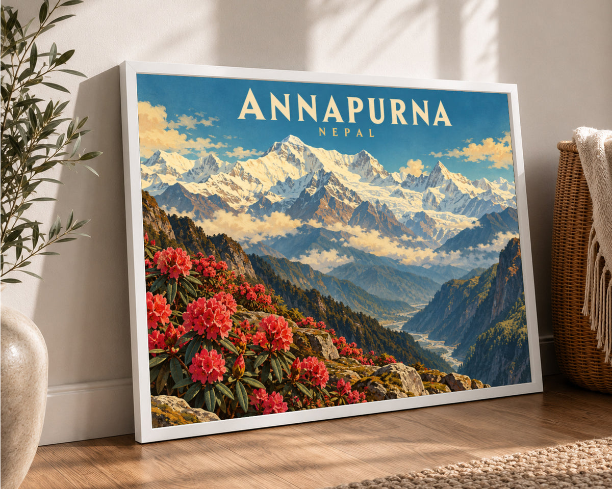 Annapurna Nepal – Vintage Travel Mountain Wall Art