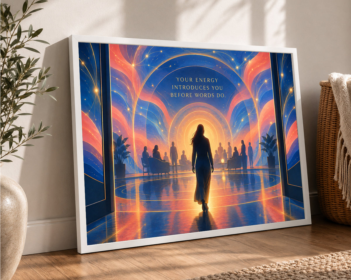 Your Energy Introduces You Before Words Do. – Glowing Silhouette Inspirational Wall Art