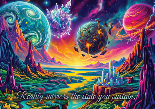 Reality Mirrors the State You Sustain Cosmic Poster