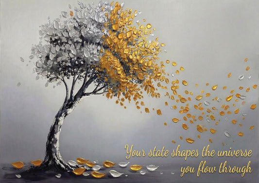 Your State Shapes the Universe Gold & Silver Tree