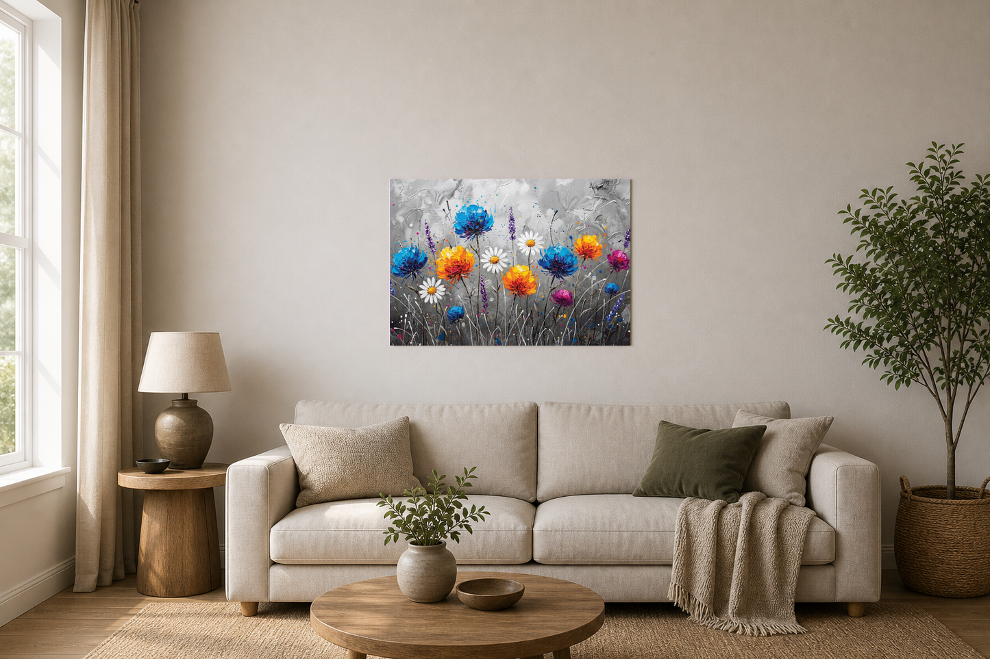 Textured Wildflower Meadow Abstract Floral