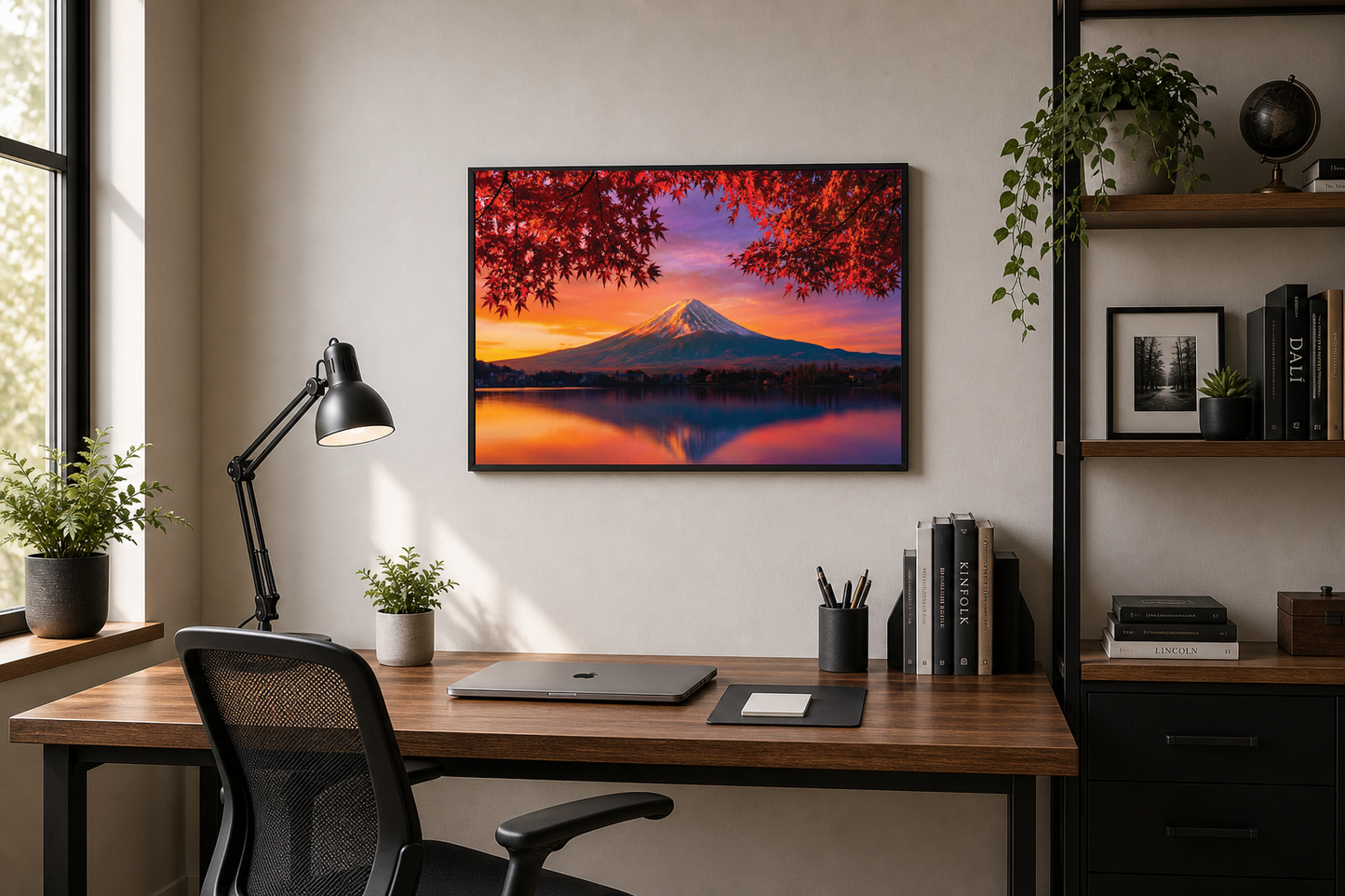 Mount Fuji Autumn Sunset Lake