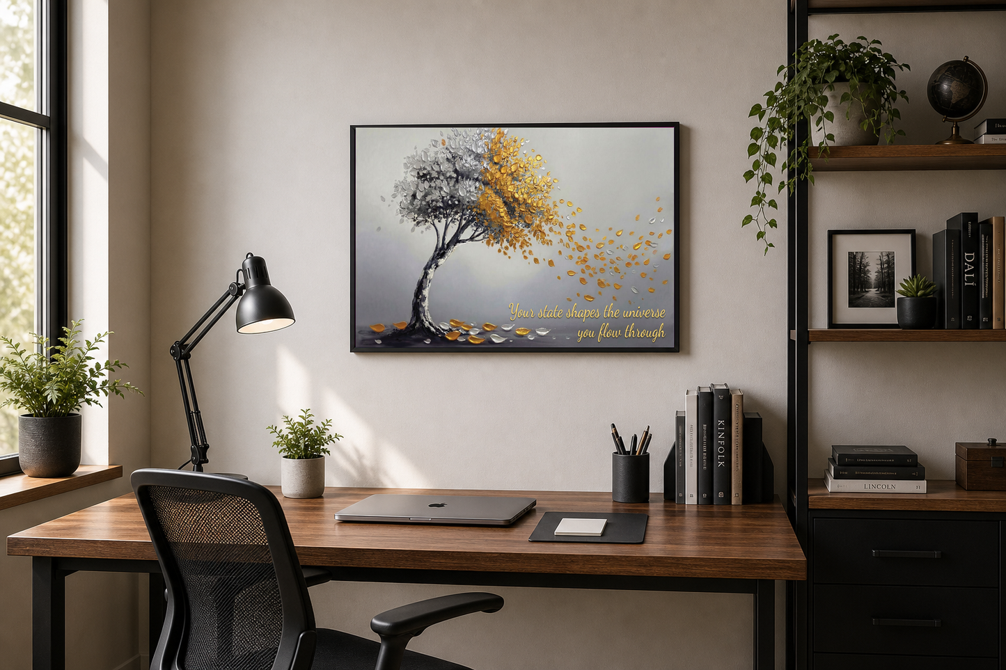 Your State Shapes the Universe Gold & Silver Tree