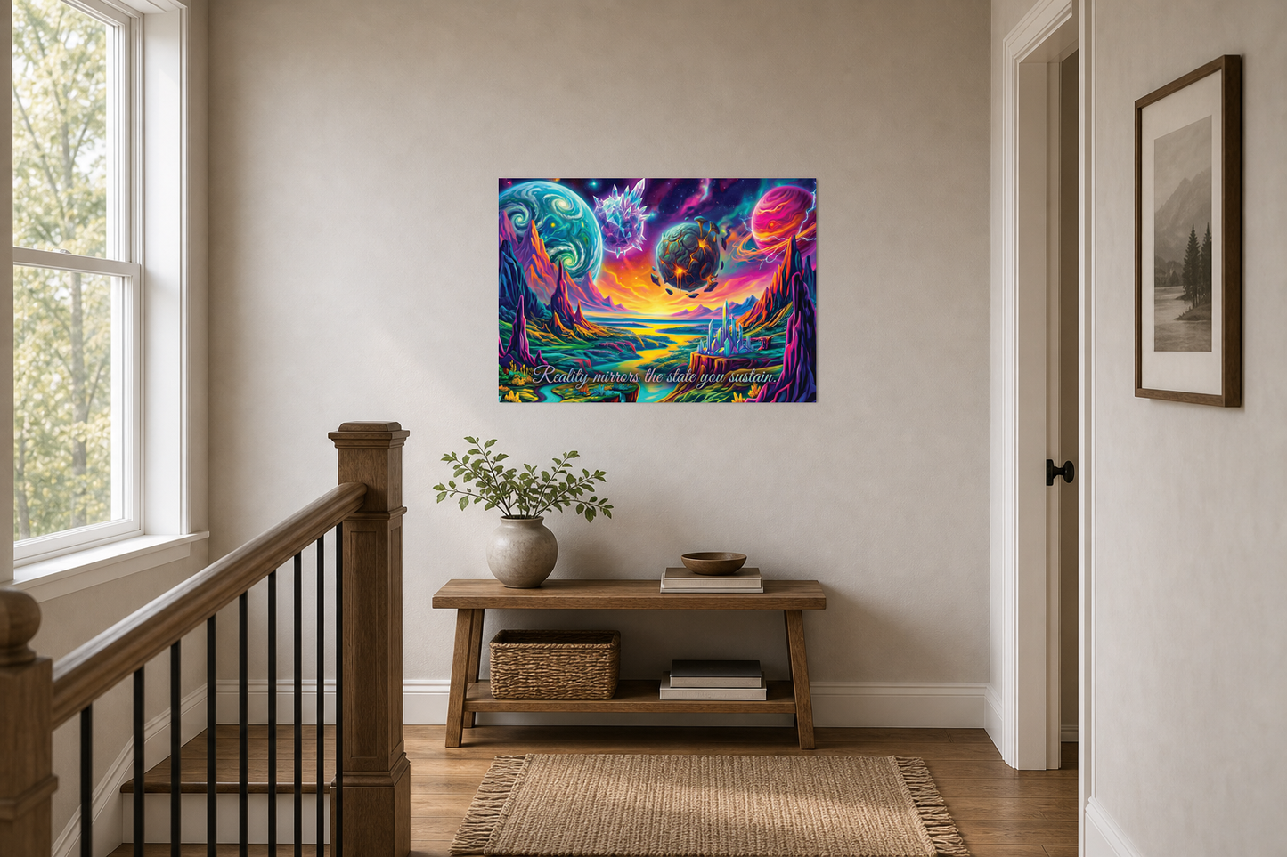 Reality Mirrors the State You Sustain Cosmic Poster