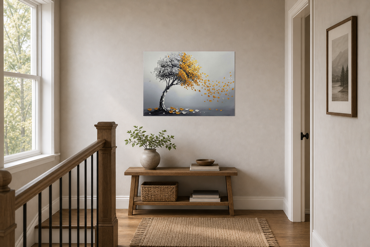 Gold and Silver Windblown Tree