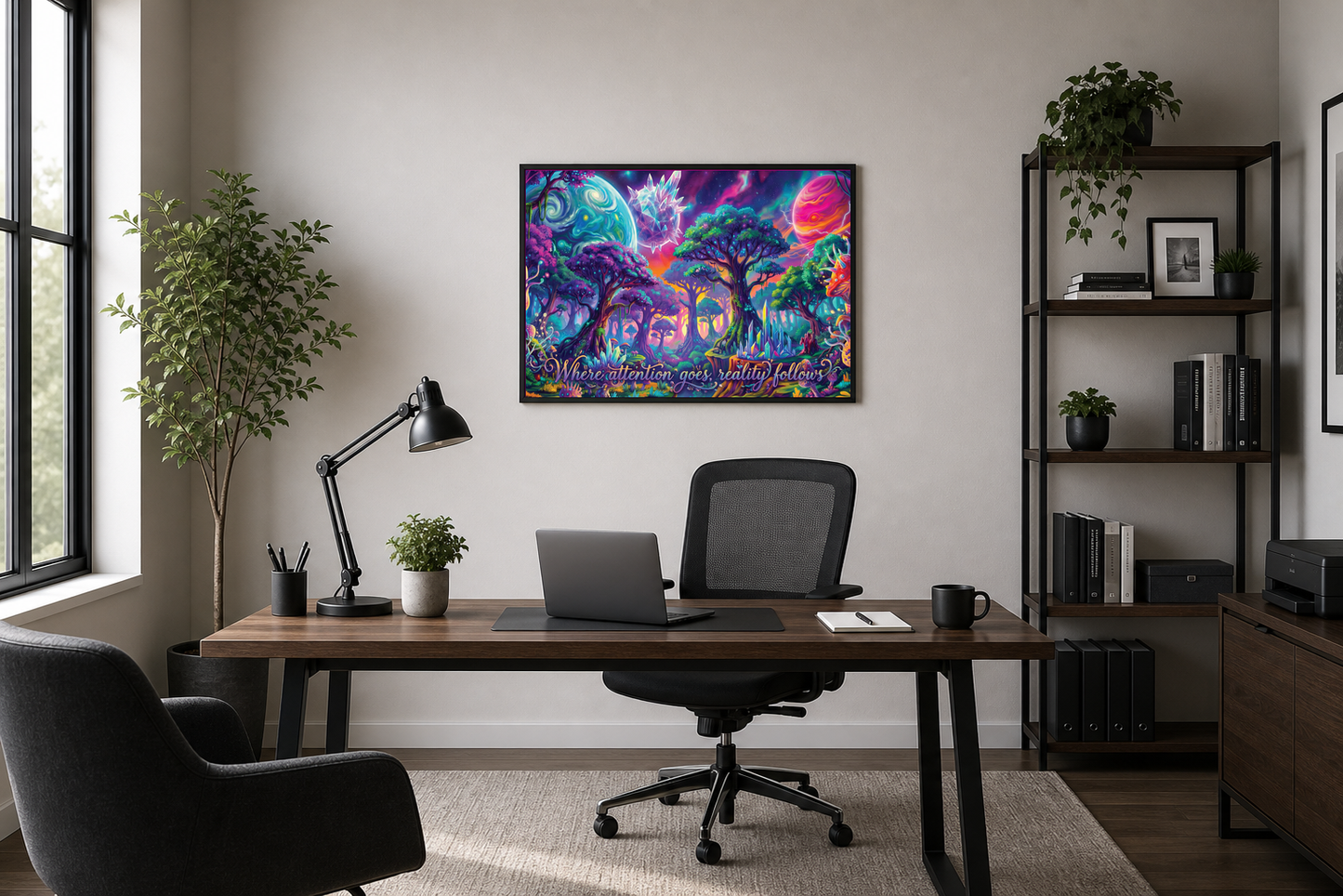 Where Attention Goes Reality Follows Cosmic Forest