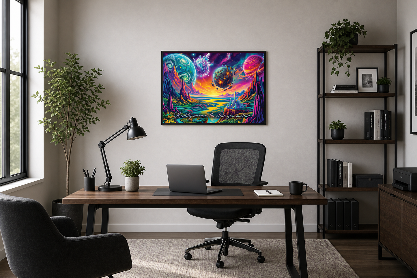 Reality Mirrors the State You Sustain Cosmic Poster