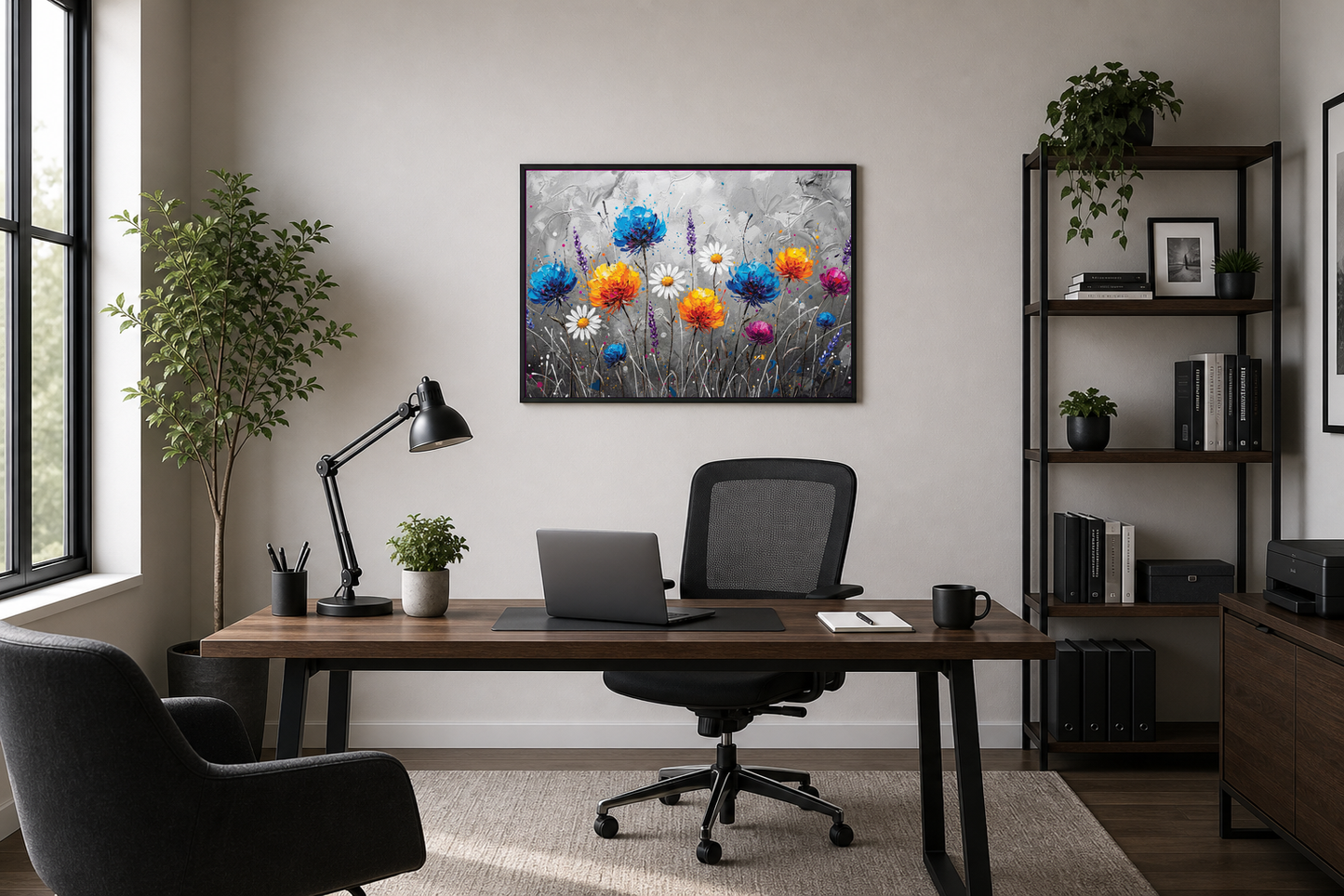 Textured Wildflower Meadow Abstract Floral
