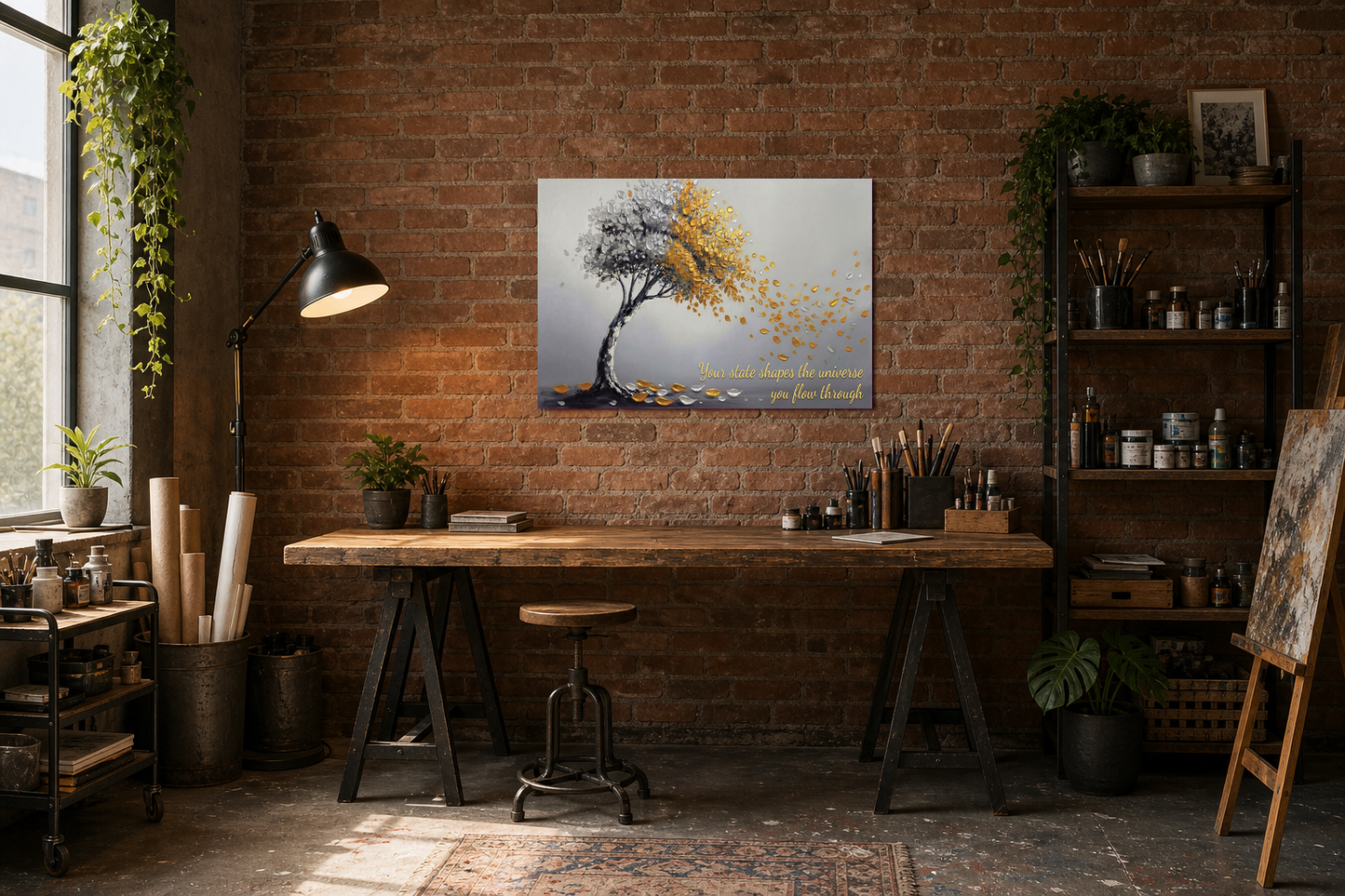 Your State Shapes the Universe Gold & Silver Tree