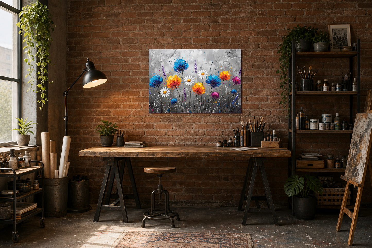 Textured Wildflower Meadow Abstract Floral
