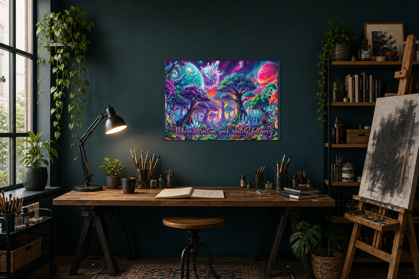 Where Attention Goes Reality Follows Cosmic Forest