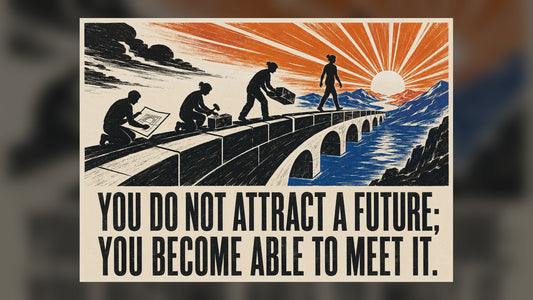 Bridge Builders at Sunrise – Inspirational Construction Quote Art Print