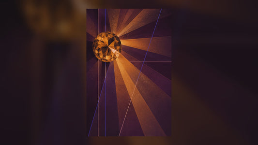 Amber Prism Sunburst – Geometric Abstract Wall Art