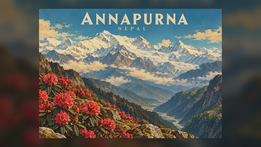 Annapurna Nepal – Vintage Travel Mountain Wall Art