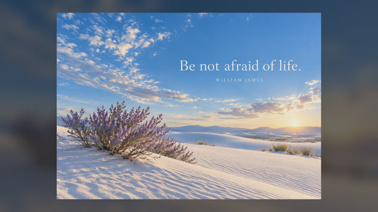 Be Not Afraid of Life – Desert Dunes Quote Art Print